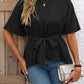 Ivy Lane Tied Round Neck Half Sleeve Blouse