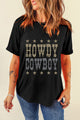 Letter Graphic Round Neck Short Sleeve T-Shirt Black