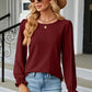 Round Neck Flounce Sleeve T-Shirt