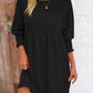 Round Neck Lantern Sleeve Mini Dress