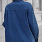 Collared Neck Dropped Shoulder Denim Top