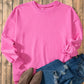 High-Low Round Neck Long Sleeve Sweatshirt