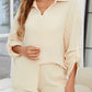 Button Up Long Sleeve Top and Shorts Set