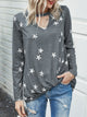 Cutout Round Neck Long Sleeve T-Shirt Gray