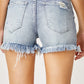 RISEN High Waist Distressed Denim Shorts