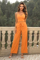 Cami and Tied Straight Leg Pants Set Tangerine