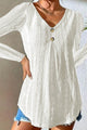 V-Neck Long Sleeve Blouse White