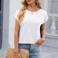 Pocketed Heathered Cap Sleeve T-Shirt