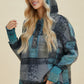 Double Take Full Size Plaid Dropped Shoulder Fleece Hoodie