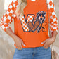 Checkered Round Neck Long Sleeve Sweatshirt