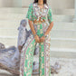 Printed Half Sleeve Top and Wide Leg Pants Set