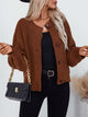 Button Down Long Sleeve Cardigan Brown
