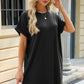 Round Neck Rolled Short Sleeve Tee Dress