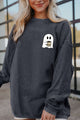 Ghost Graphic Drop Shoulder Sweatshirt Charcoal