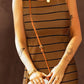 Striped Slit Sleeveless Maxi Dress