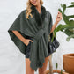 Fuzzy Trim Open Front Poncho