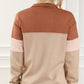 Color Block Quarter Zip Long Sleeve Sweatshirt