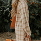 Plaid Collared Neck Long Sleeve Shirt Dress