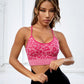 Crisscross Leopard Scoop Neck Active Bra