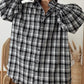 Plaid Lantern Sleeve Shirt