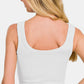 Zenana Ribbed Round Neck Cropped Tank