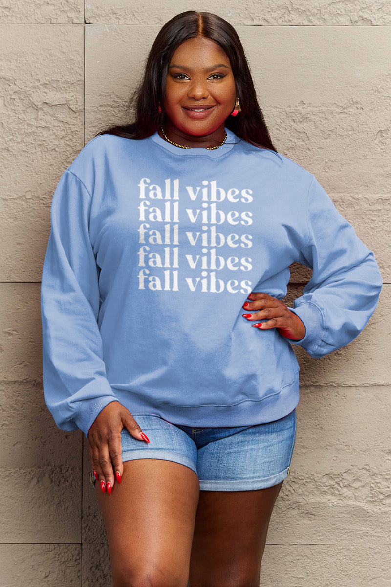 Simply Love Full Size FALL VIBES Graphic Sweatshirt