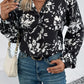 Perfee Floral Collared Neck Long Sleeve Top