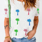 Coconut Palm Round Neck Short Sleeve T-Shirt