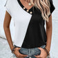 Contrast V-Neck Short Sleeve T-Shirt