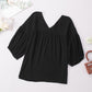 Dropped Shoulder V-Neck Blouse