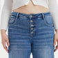 BAYEAS Full Size High Waist Button-Fly Raw Hem Wide Leg Jeans