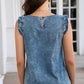 Acid Wash Round Neck Denim Tank