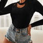 Cutout Long Sleeve Round Neck Top