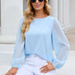 Round Neck Long Sleeve Blouse