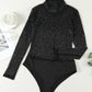 Rhinestone Mock Neck Long Sleeve Bodysuit