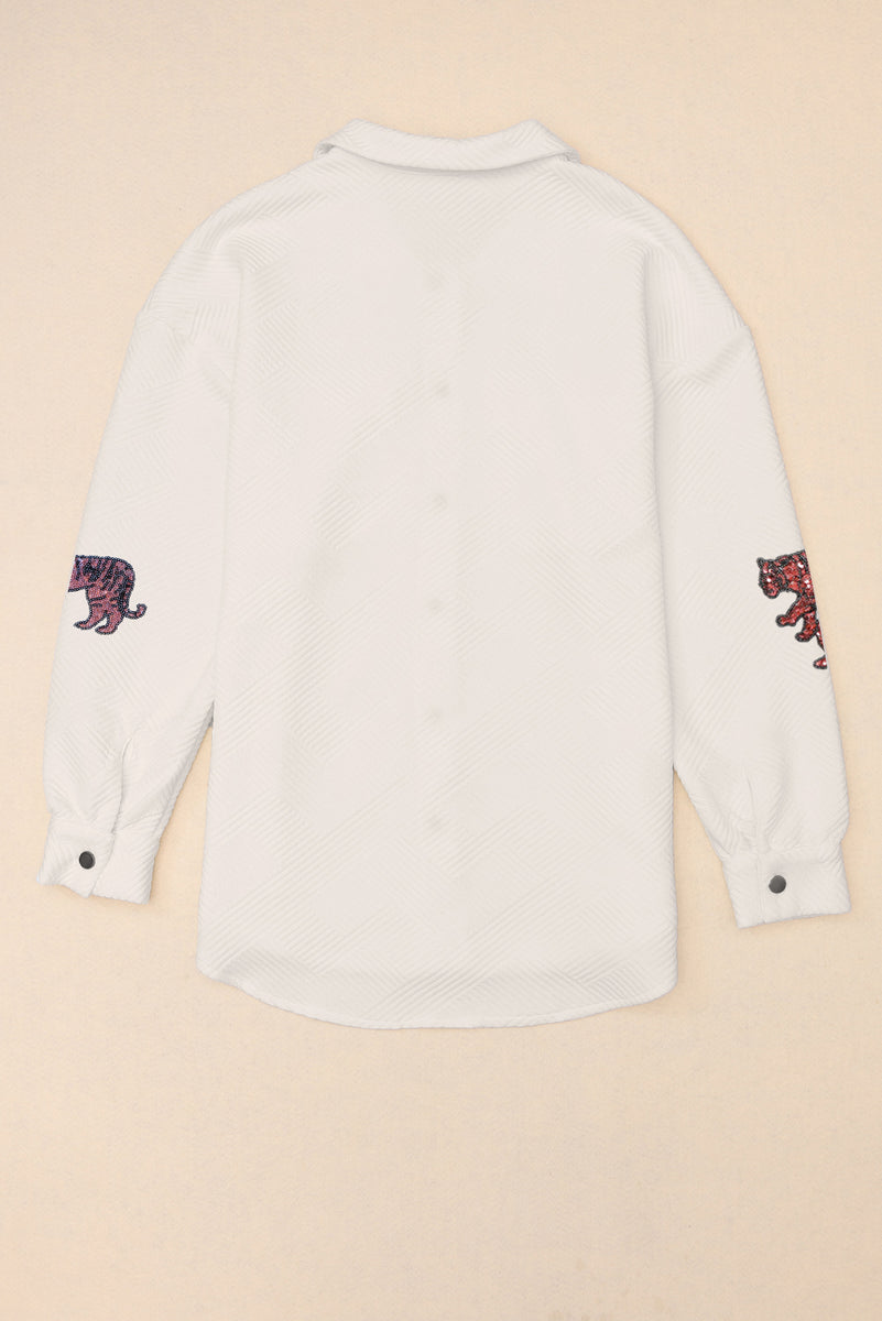 Tiger Sequin Dropped Shoulder Jacket