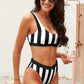 Striped Tank High Waist Bikini