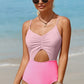 Cutout Spaghetti Strap One-Piece Swimwear