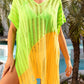 Slit Color Block V-Neck Cover Up