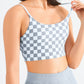 Breathable Checkered Sports Bra