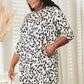 Celeste Full Size Leopard Three-Quarter Sleeve Dress with Pockets