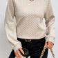 Texture Round Neck Long Sleeve Sweatshirt