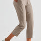 Elastic Waist Cropped Sports Pants