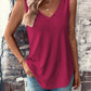 Eyelet V-Neck Wide Strap Tank