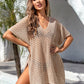 Openwork Slit Scoop Neck Cover Up