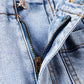 Raw Hem Straight Jeans with Pockets