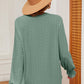 Eyelet Notched Long Sleeve T-Shirt