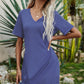 Twisted V-Neck Short Sleeve Dress