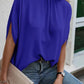 Tie Back Slit Half Sleeve Blouse