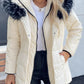 Zip Up Long Sleeve Hooded Winter Coat